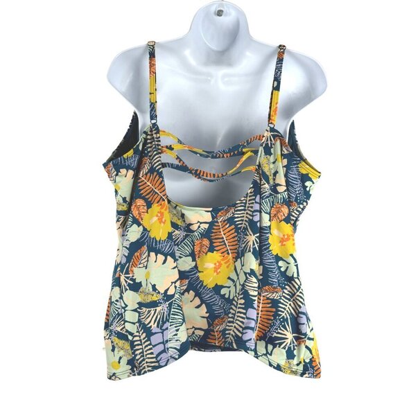 L.L. Bean Tankini Swim Top Womens 24W Tropical Floral Multicolored NWT SW-1955 - Picture 4 of 8